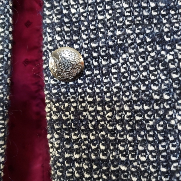 EUC Banana Republuc single button blazer in blue and white tweed, size 4 - Picture 7 of 8